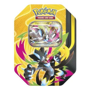 POKEMON TCG LATA MEGA ZERAORA EX CARTA PROMOCIONAL + 4 SOBRES EN ESPAÑOL