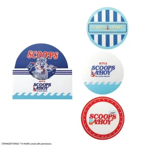 STRANGER THINGS NETFLIX JUEGO DE 4 POSAVASOS SCOOPS AHOY