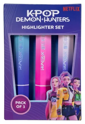 KPOP DEMON HUNTERS PACK DE 3 ROTULADORES FLUORESCENTES HUNTR/X