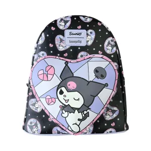 MOCHILA STAINED GLASS KUROMI HELLO KITTTY LOUNGEFLY 26 CM