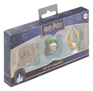 HARRY POTTER SET DE IMANES X 3 CALDERO SNITCH DORADA Y LIBRO DE LOS MONSTRUOS