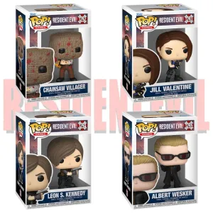 RESERVA FUNKO POP RESIDENT EVIL PACK COMPLETO X 4 UNIDADES CHAINSAW VILLAGER 1292 JILL VALENTINE 1293 LEON KENNEDY 1294 ALBERT WESKER 1295
