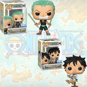 RESERVA FUNKO POP ONE PIECE PACK COMPLETO X 2 UNIDADES KID MONKEY D LUFFY SPECIAL EDITION 2402 KID RORONOA ZORO SPECIAL EDITION 2403