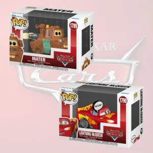 RESERVA FUNKO POP DISNEY PIXAR CARS PACK COMPLETO X 2 UNIDADES MATE CON MOCHILA PROPULSORA 1789 RAYO MCQUEEN ILUMINACIÓN 1790