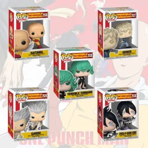 RESERVA FUNKO POP ONE PUNCH MAN PACK COMPLETO X 5 UNIDADES SAITAMA 2526 GENOS 2527 TERRIBLE TORNADO 2528 GAROU 2529 SPEED-O-SOUND SONIC 2530