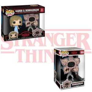 RESERVA FUNKO POP STRANGER THINGS PACK COMPLETO X 2 UNIDADES KAREN & DEMOGORGON PACK X 2 JUMBO DEMOGORGON 1958