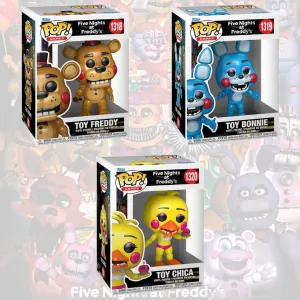 RESERVA FUNKO POP FIVE NIGHTS AT FREDDYS PACK COMPLETO X 3 UNIDADES TOY FREDDY 1318 TOY BONNIE 1319 TOY CHICA 1320