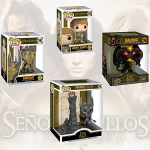 RESERVA FUNKO POP THE LORD OF THE RINGS EL SEÑOR DE LOS ANILLOS PACK COMPLETO X 4 UNIDADES SAURON GLOW 2161 BALROG CON LUZ 2160 SAURON 36 SAMWISE GAMGEE GLOWS 2159