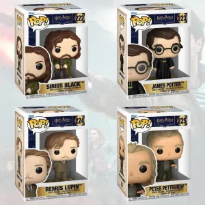 RESERVA FUNKO POP HARRY POTTER PACK COMPLETO X 4 UNIDADES SIRIUS BLACK 222 JAMES POTTER 223 REMUS LUPIN 224 PETER PETTIGREW 225