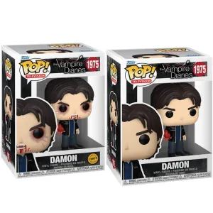 RESERVA FUNKO POP BUNDLE THE VAMPIRE DIARIES DAMON SALVATORE + CHASE 1975 + PROTECTORES POP 0,5MM DE REGALO