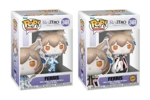 FUNKO POP BUNDLE ANIMATION RE:ZERO FERRIS 2469 + VERSION CHASE + PROTECTORES POP 0,5MM DE REGALO